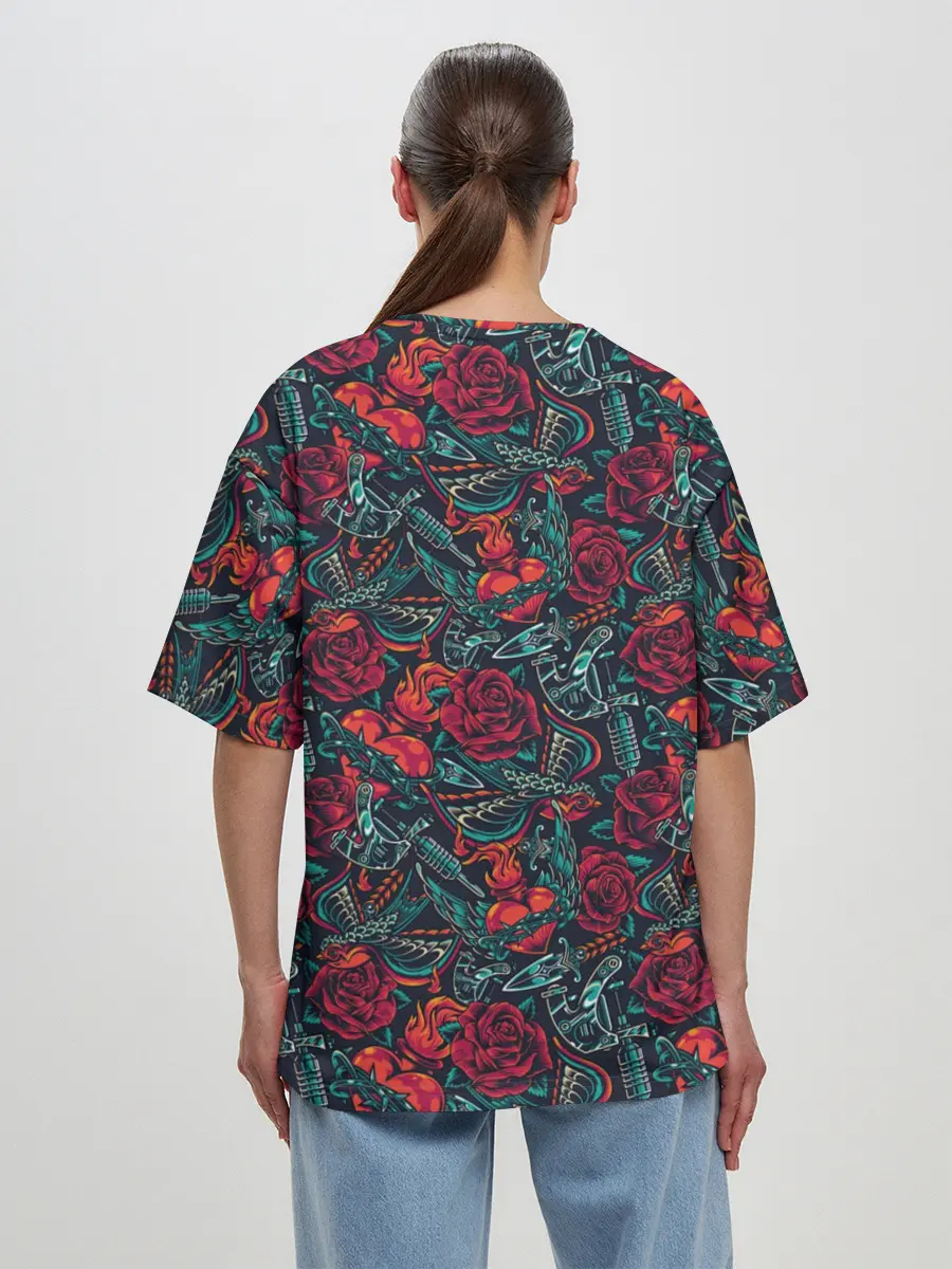 Женская футболка оверсайз / Тату мастер