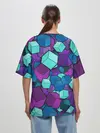 Женская футболка оверсайз / СИРЕНЕВЫЕ КУБЫ