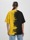 Женская футболка оверсайз / ЧЕРНО ЖЕЛТЫЙ ГРАНЖ | GRUNGE