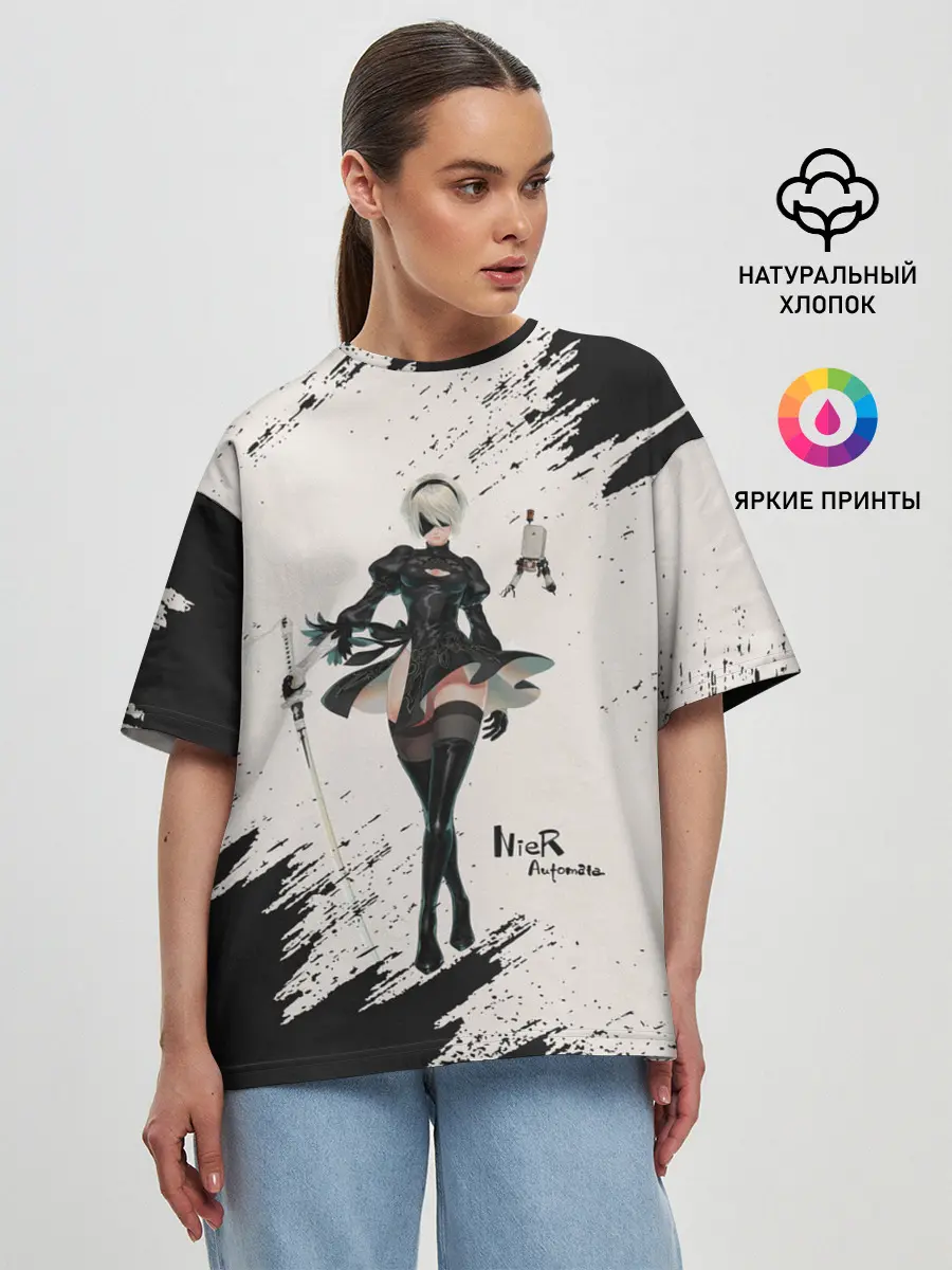 Женская футболка оверсайз / Ниэр | Nier Automata