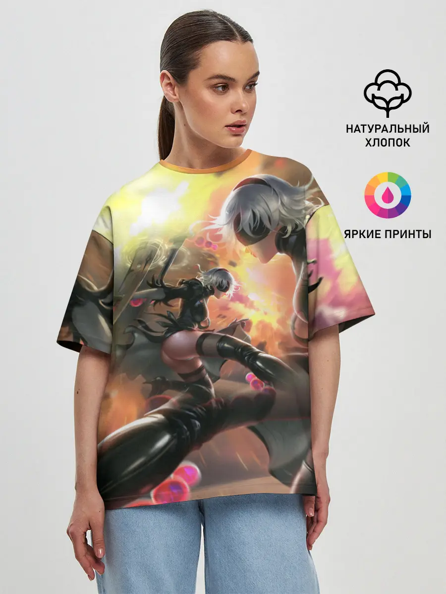 Женская футболка оверсайз / 2B | Nier Automata