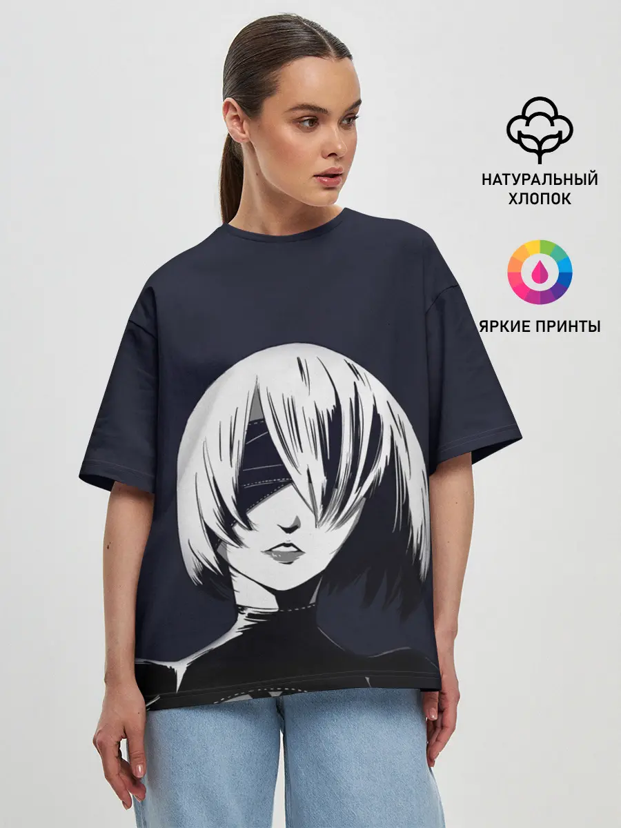 Женская футболка оверсайз / Nier Automata | 2B