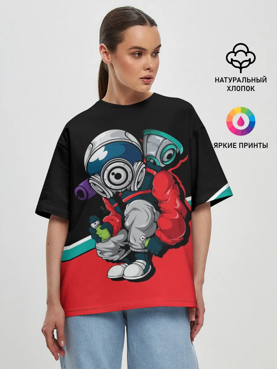 Женская футболка оверсайз / Граффити