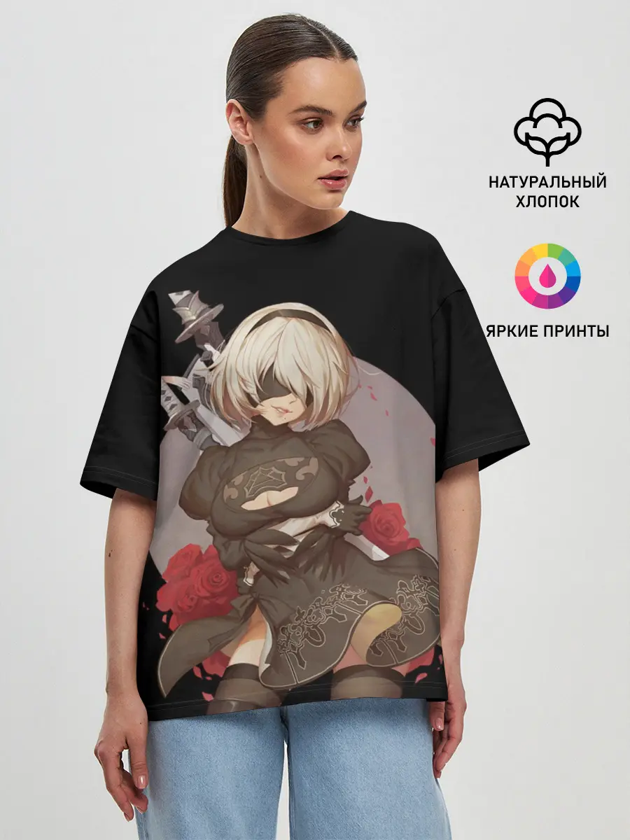 Женская футболка оверсайз / Nier: Automata