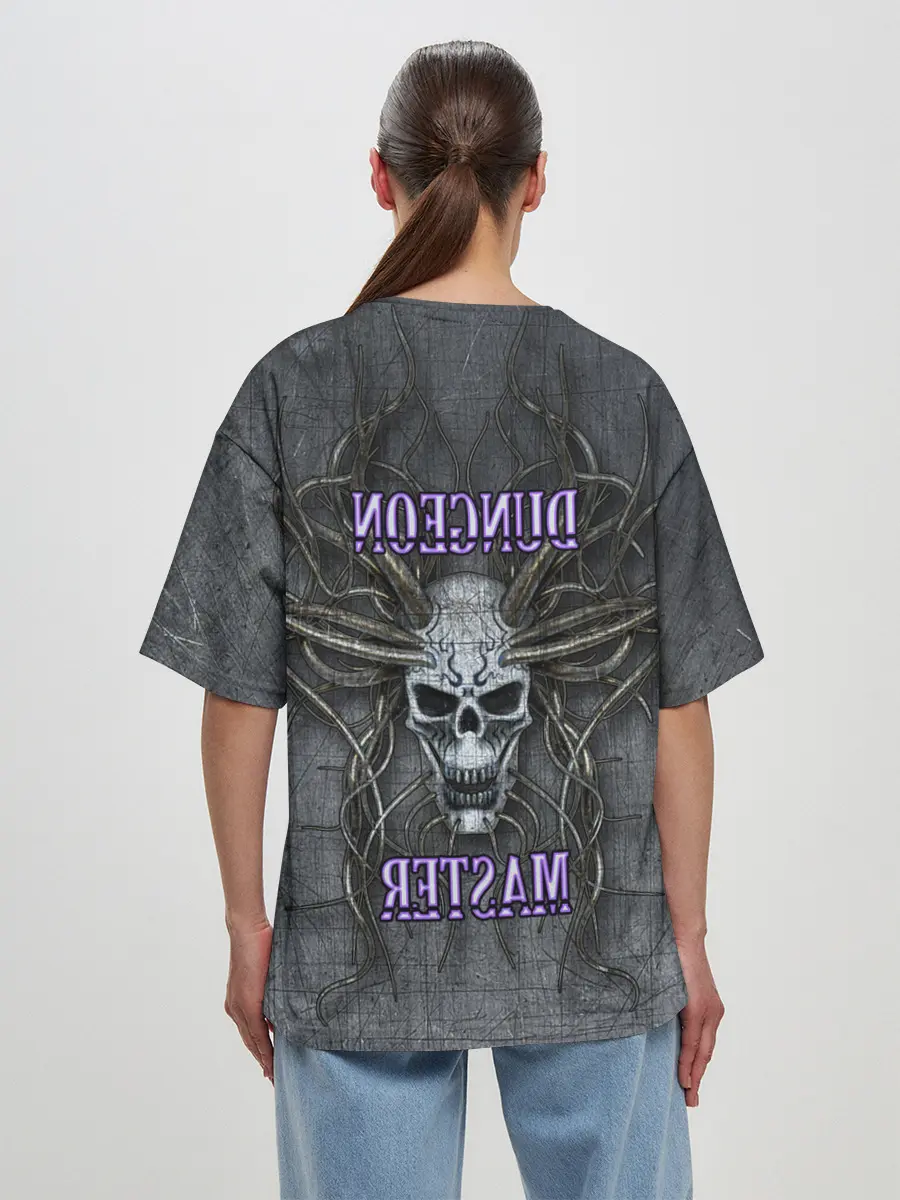 Женская футболка оверсайз / DM | Dungeon Master | SKULL