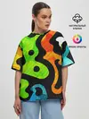 Женская футболка оверсайз / Разноцветные Кляксы Фигуры