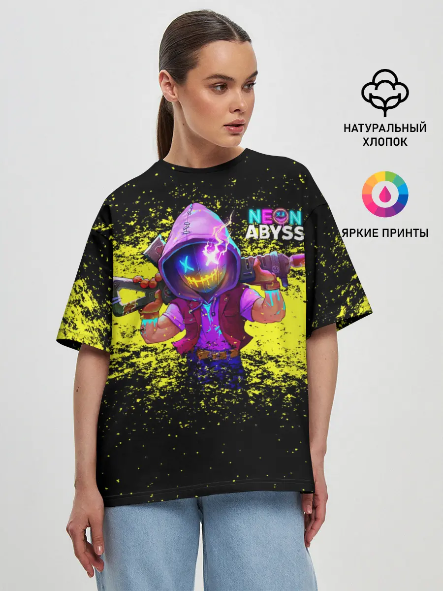 Женская футболка оверсайз / Neon Abyss