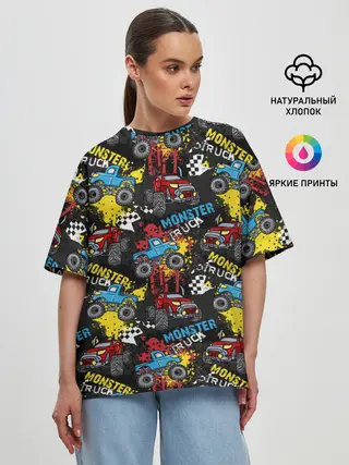 Женская футболка оверсайз / MONSTER TRUCK