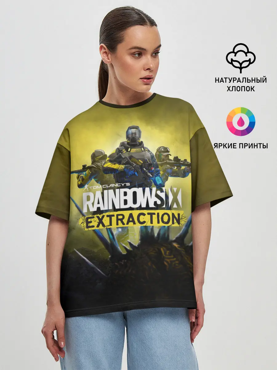 Женская футболка оверсайз / Rainbow Six Extraction / Радуга 6 Эвакуация