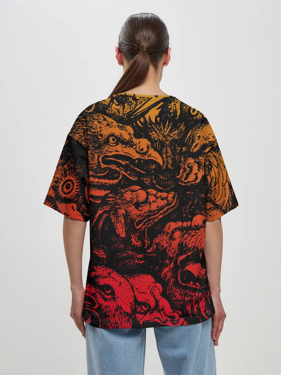 Женская футболка оверсайз / Grotesque animals