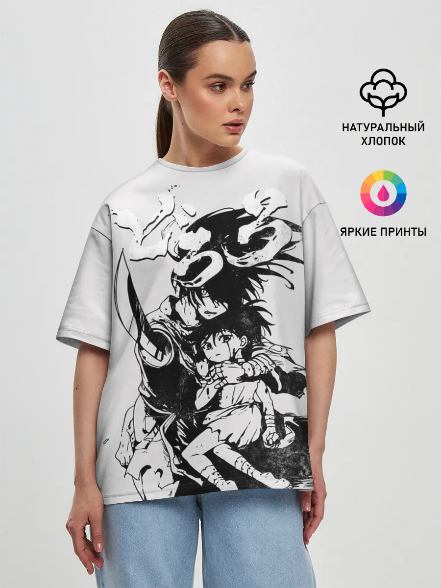 Женская футболка оверсайз / Хяккимару и Дороро