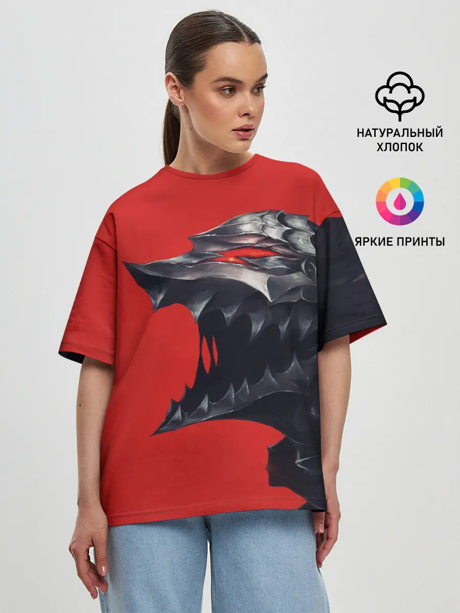 Женская футболка оверсайз / BERSERK маска