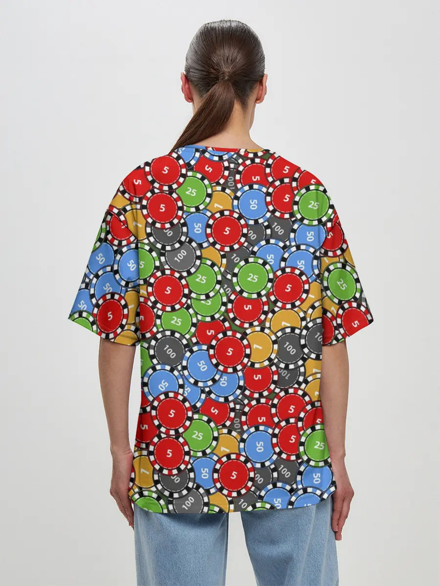 Женская футболка оверсайз / Фишки для Покера