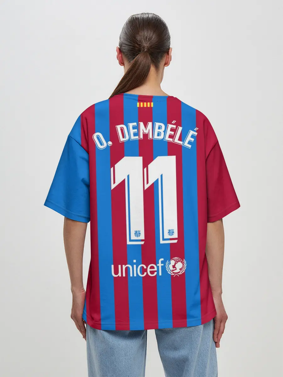 Женская футболка оверсайз / Дембеле Барселона 21/22 форма