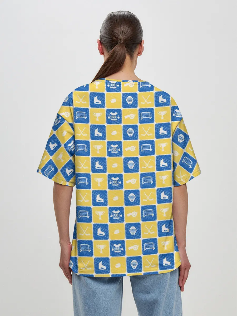 Женская футболка оверсайз / Хоккей