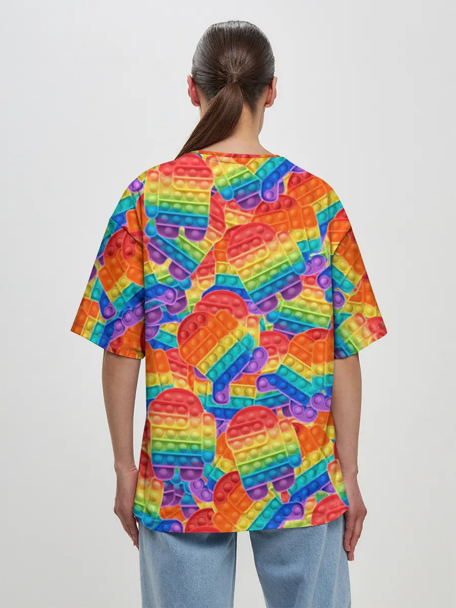 Женская футболка оверсайз / Pop it Among Us