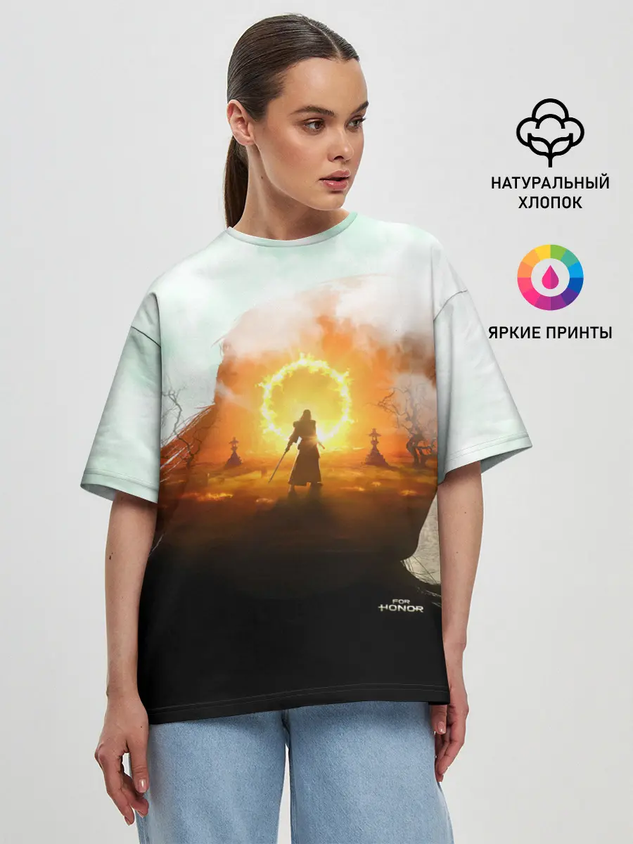 Женская футболка оверсайз / For Honor Mirage