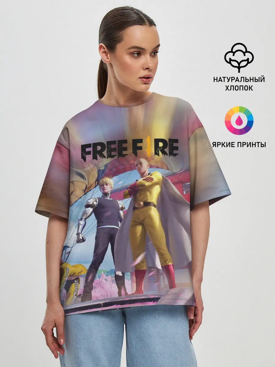 Женская футболка оверсайз / FREEFIRE | САЙТАМА