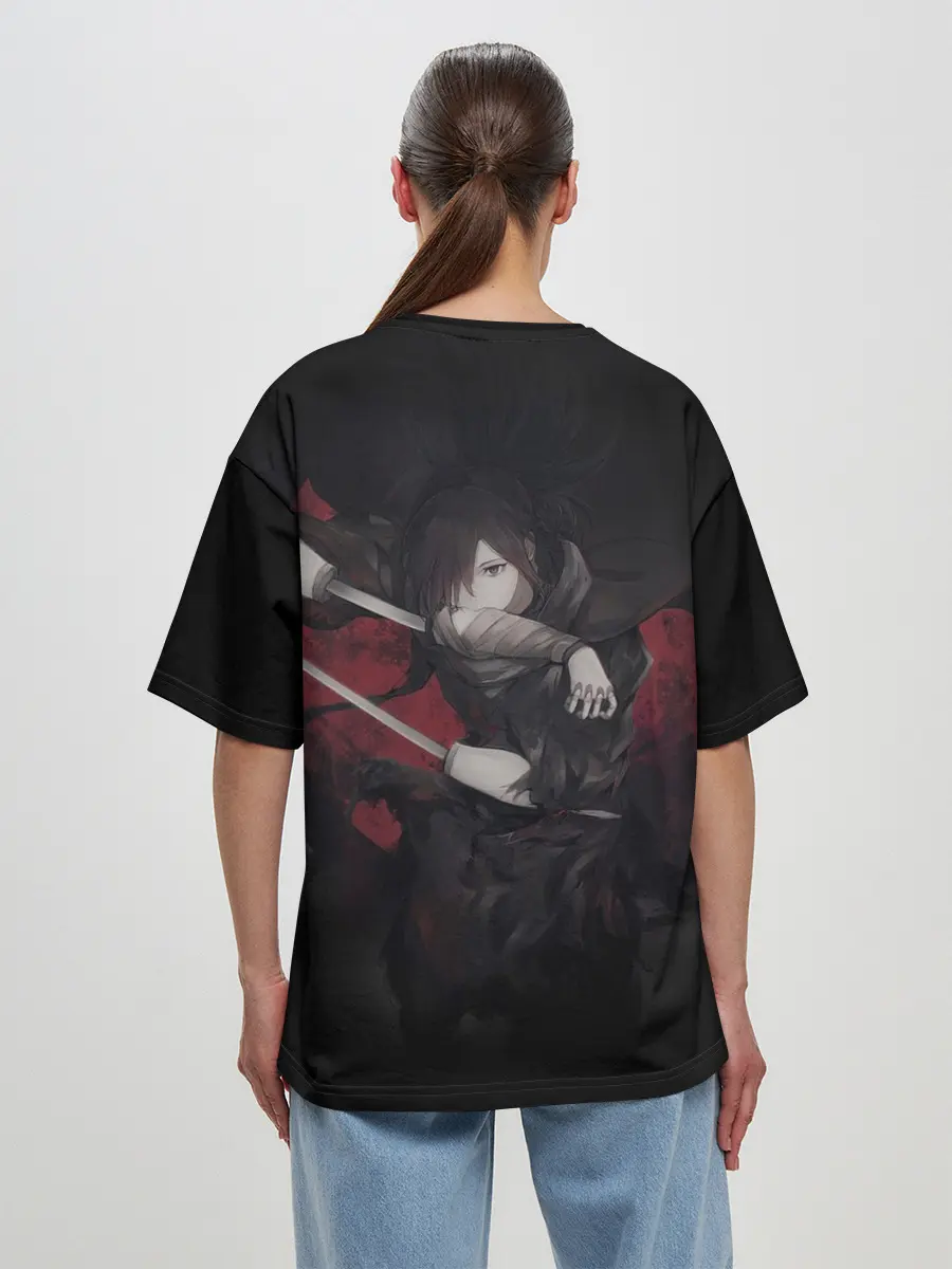 Женская футболка оверсайз / ХЯККИМАРУ | ДОРОРО | DORORO