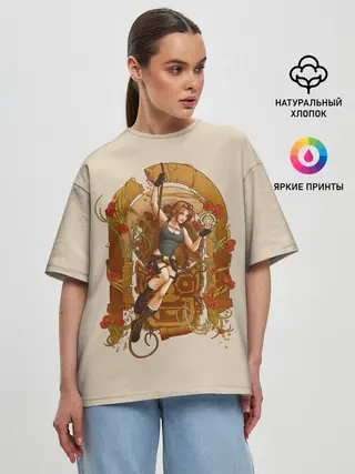 Женская футболка оверсайз / Лара с сокровищем
