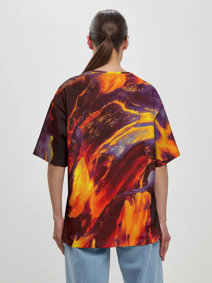 Женская футболка оверсайз / ОГНЕННЫЙ ГРАНЖ | FIRE GRUNGE