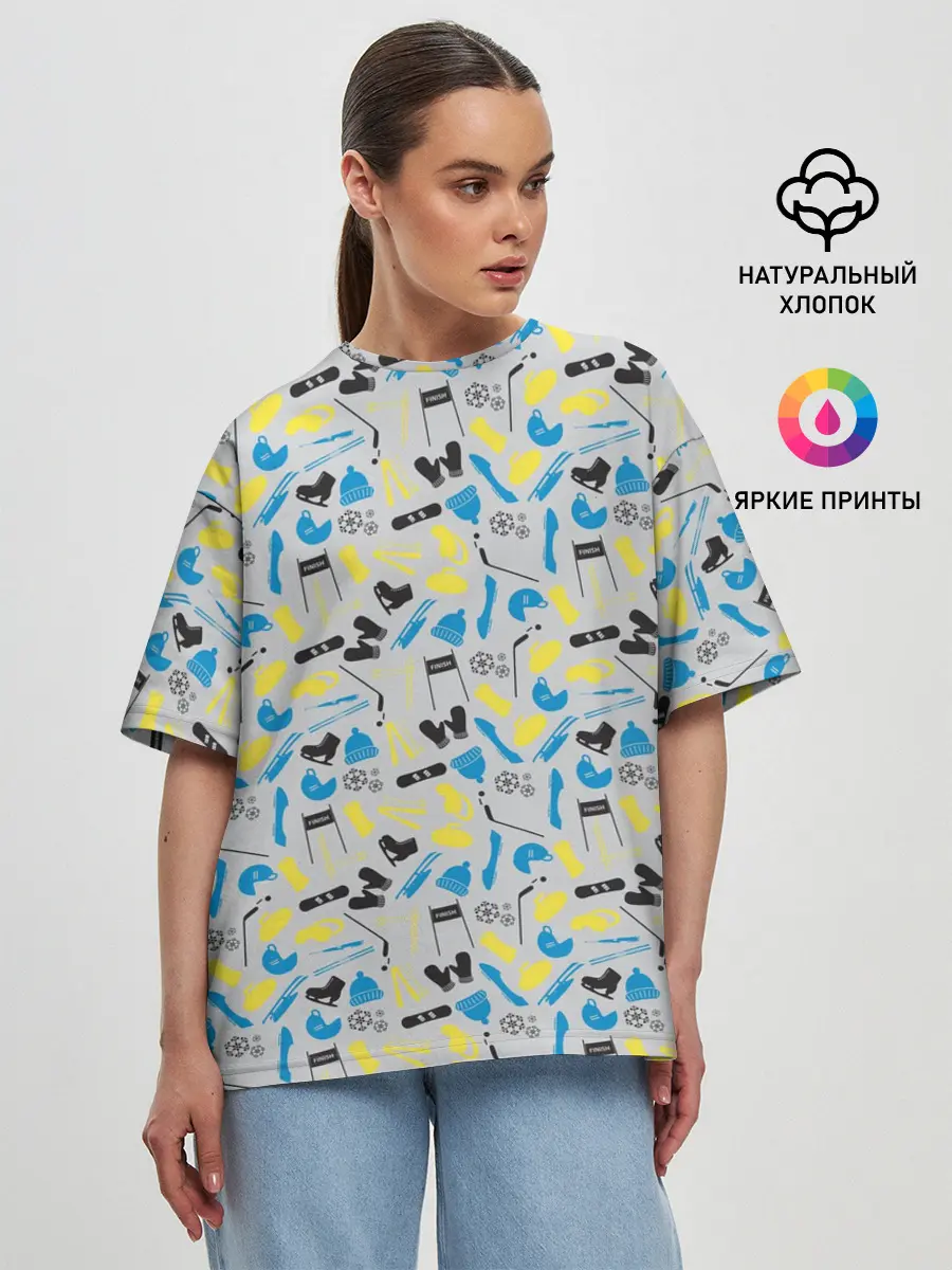 Женская футболка оверсайз / WINTER SPORTS