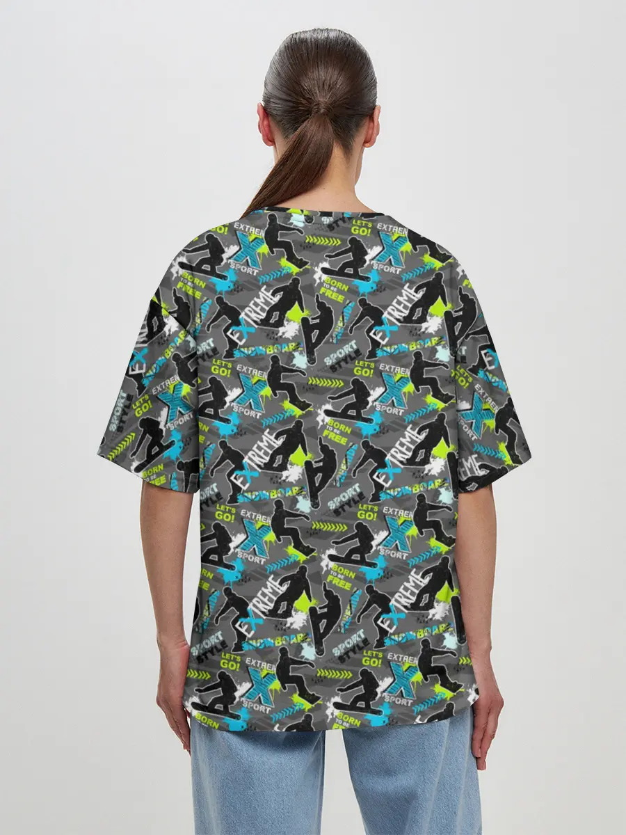 Женская футболка оверсайз / Сноуборд