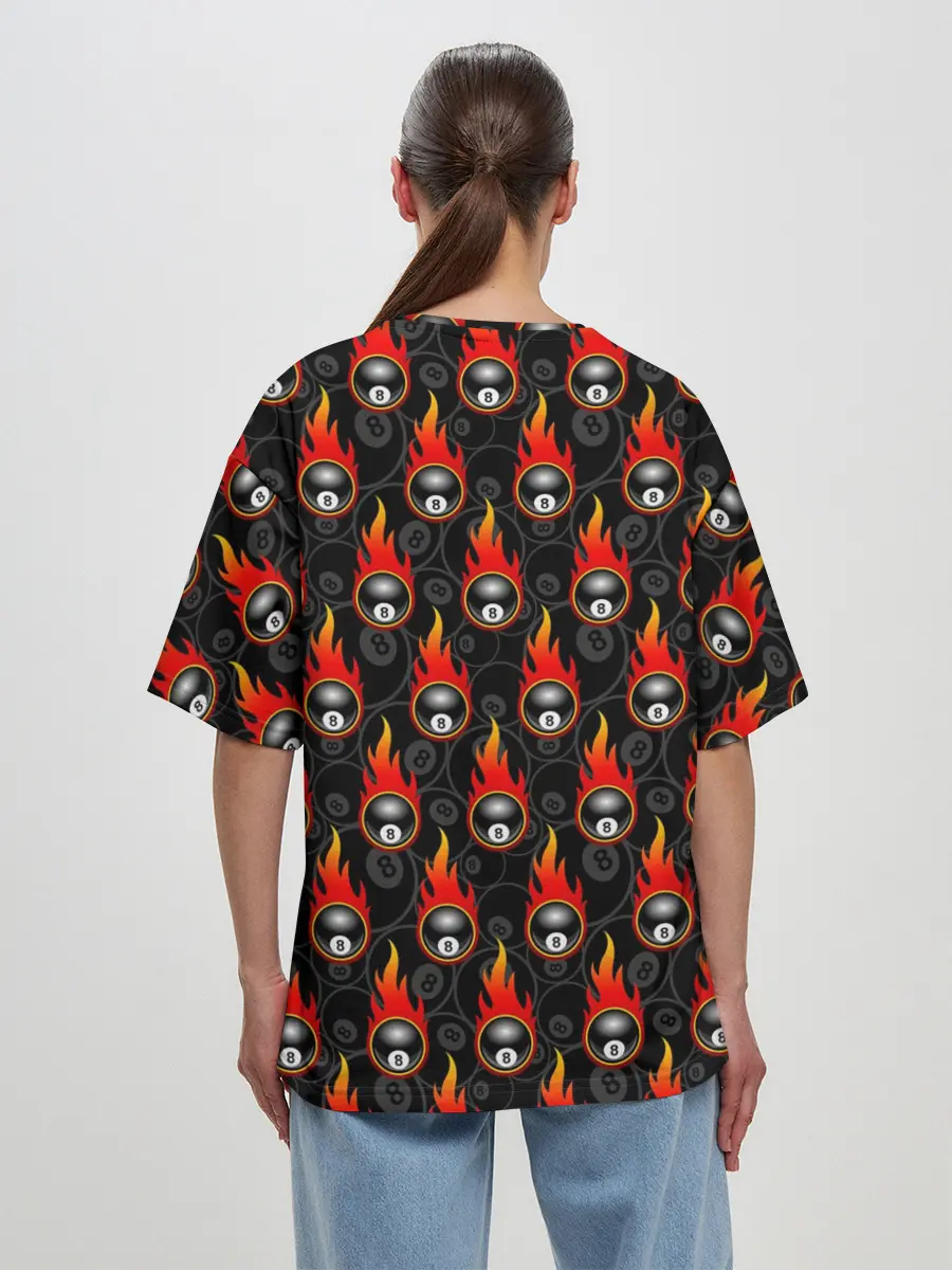 Женская футболка оверсайз / Бильярдист