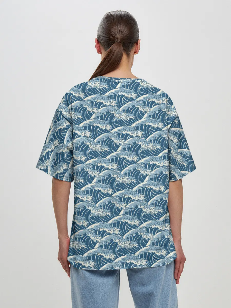 Женская футболка оверсайз / Волны