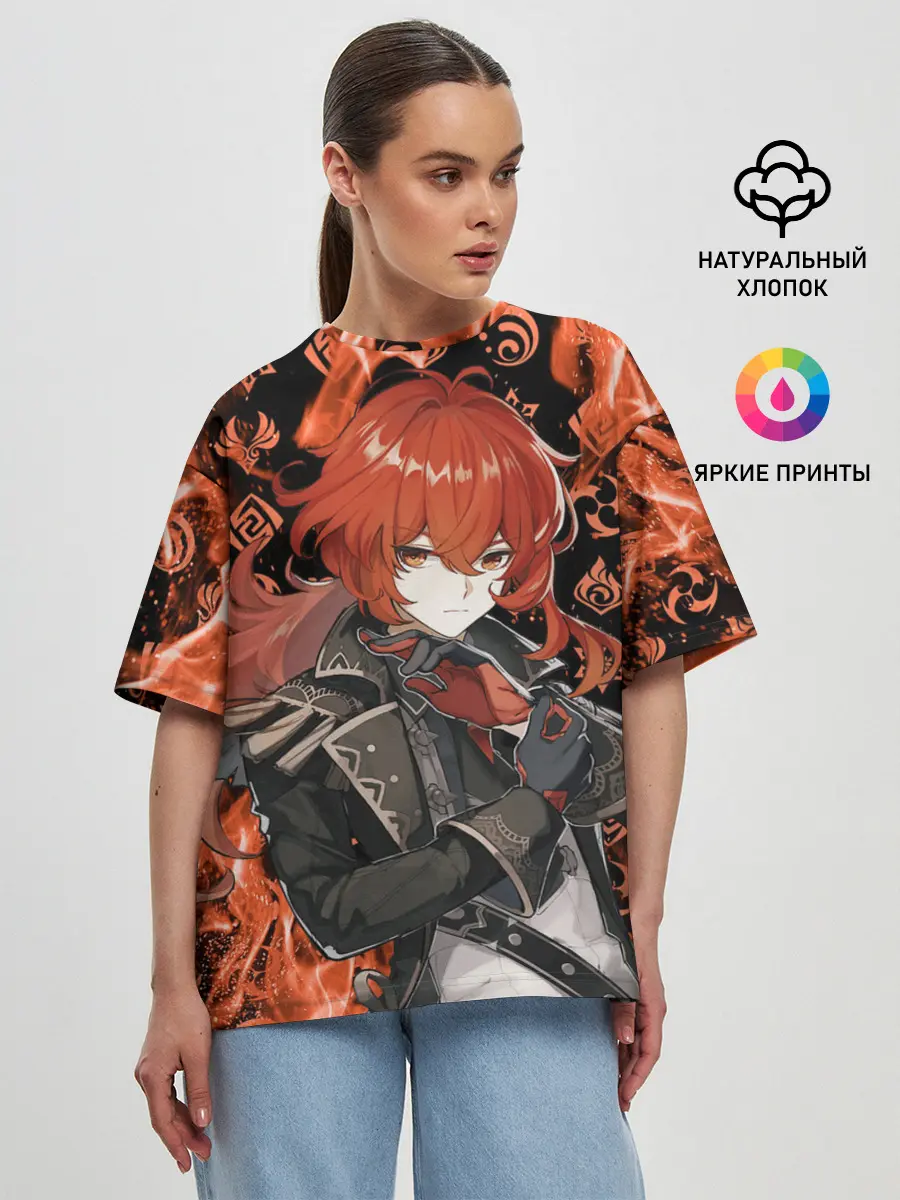 Женская футболка оверсайз / DILUC