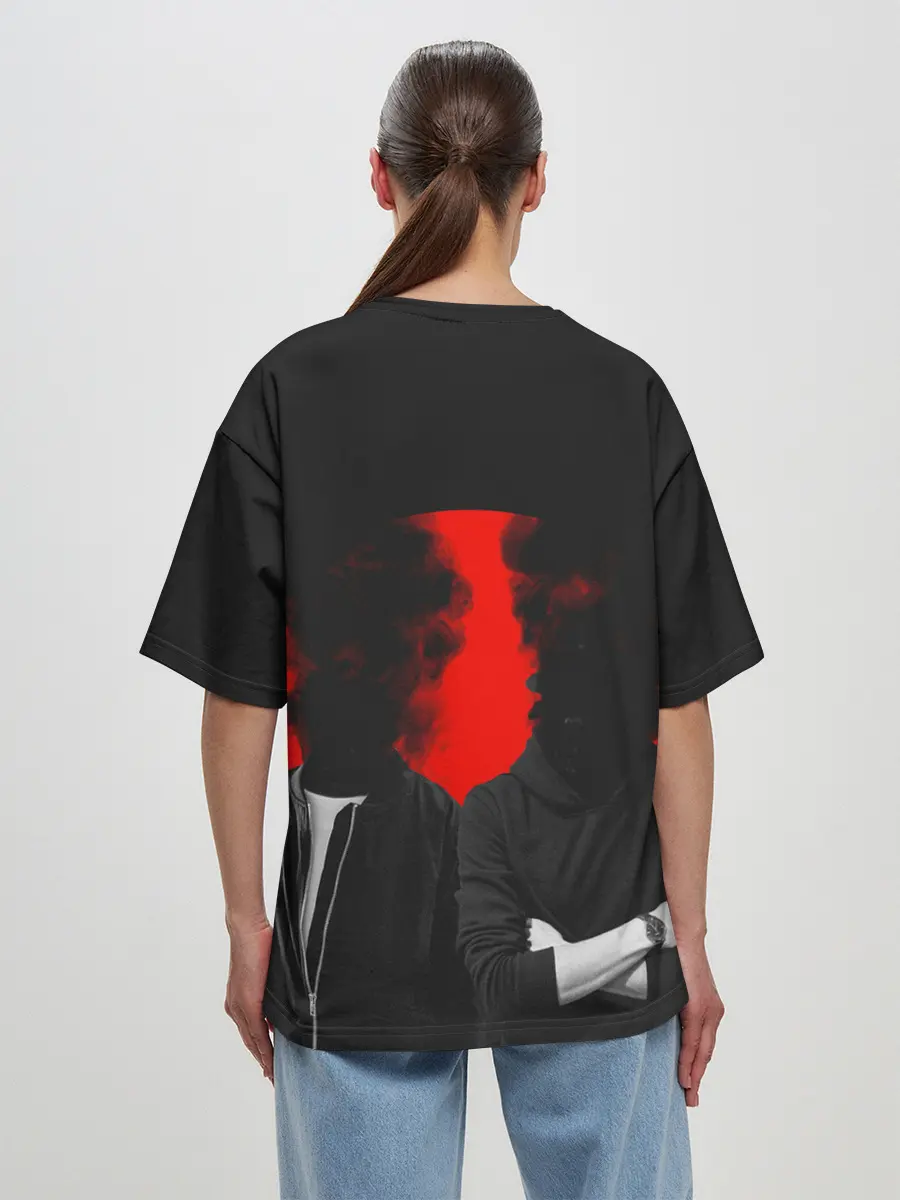 Женская футболка оверсайз / Дымится голова