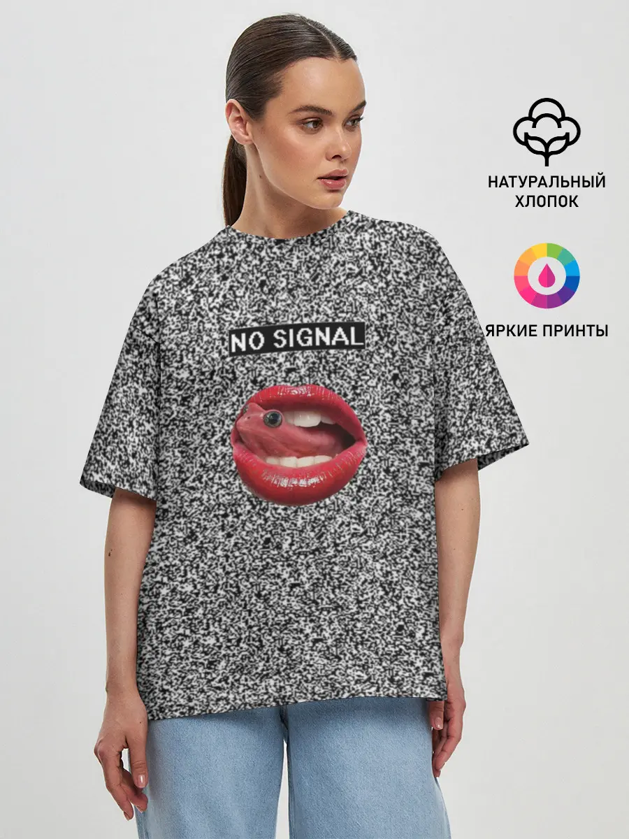 Женская футболка оверсайз / Губы