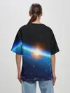 Женская футболка оверсайз / КОСМИЧЕСКИЙ РАССВЕТ 3D