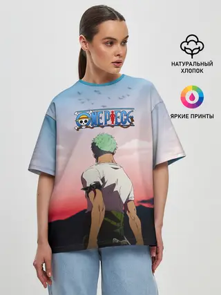 Женская футболка оверсайз / Ророноа Зоро эпичный One Piece