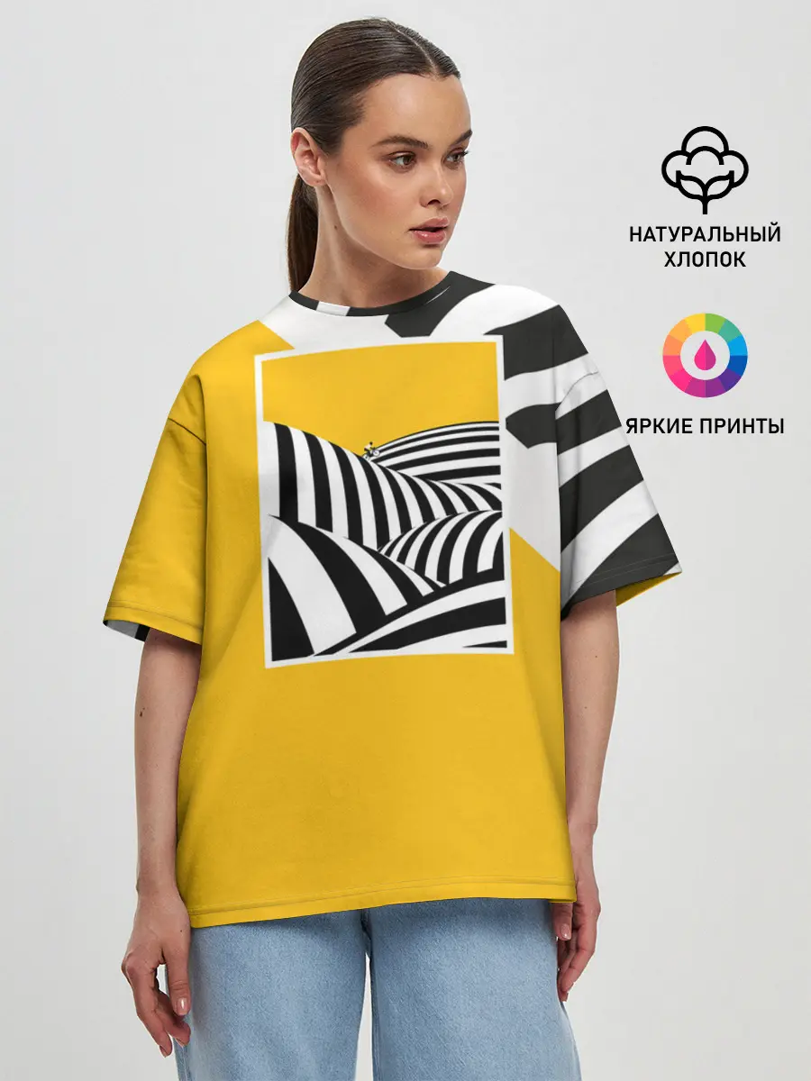 Женская футболка оверсайз / Крути педали