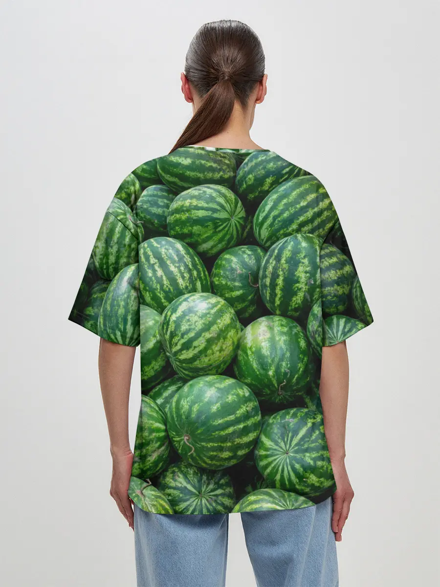 Женская футболка оверсайз / Арбузы