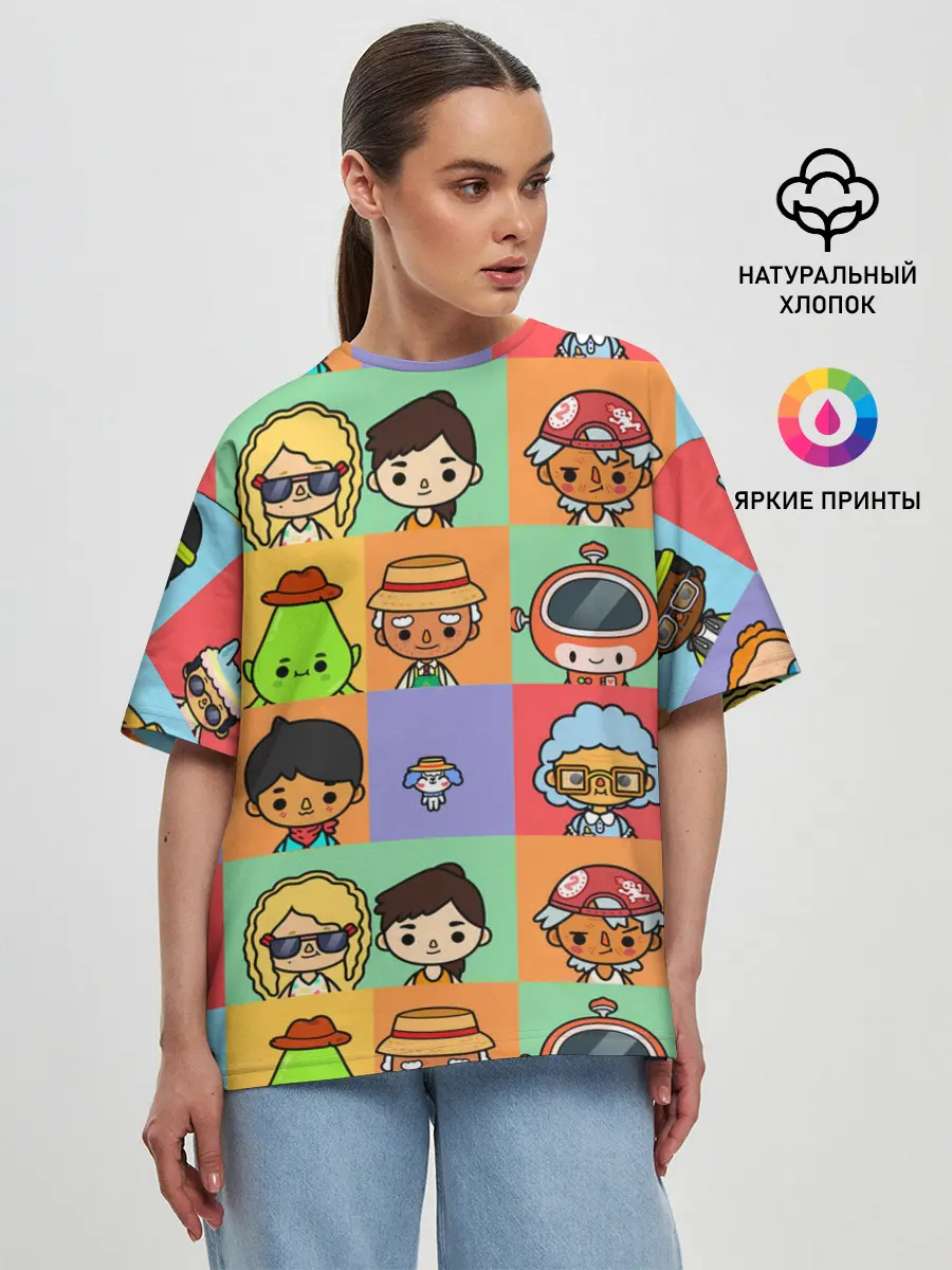 Женская футболка оверсайз / TOCA BOCA WORLD HERO