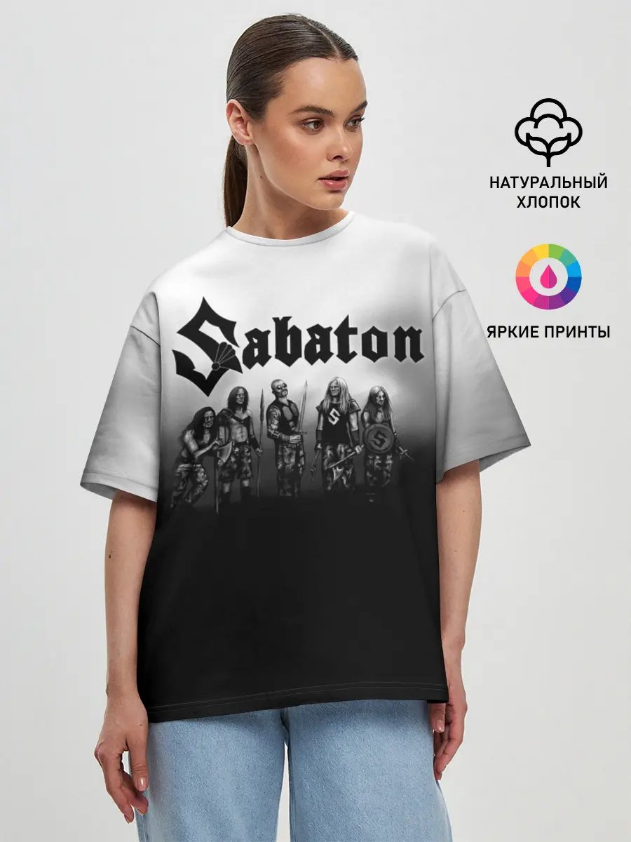 Женская футболка оверсайз / Участники группы Sabaton
