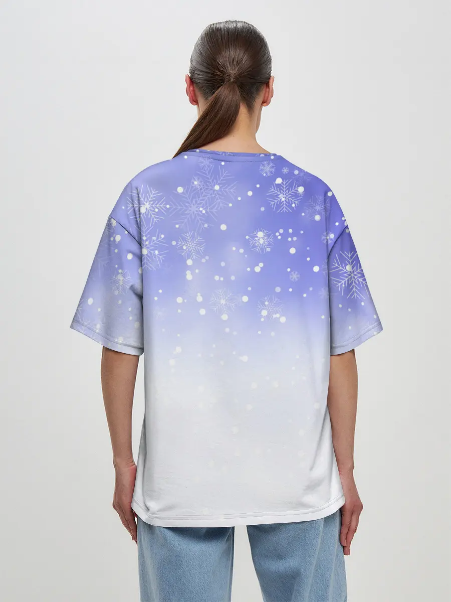 Женская футболка оверсайз / Новогодний Лабрадор / New Years Labrador