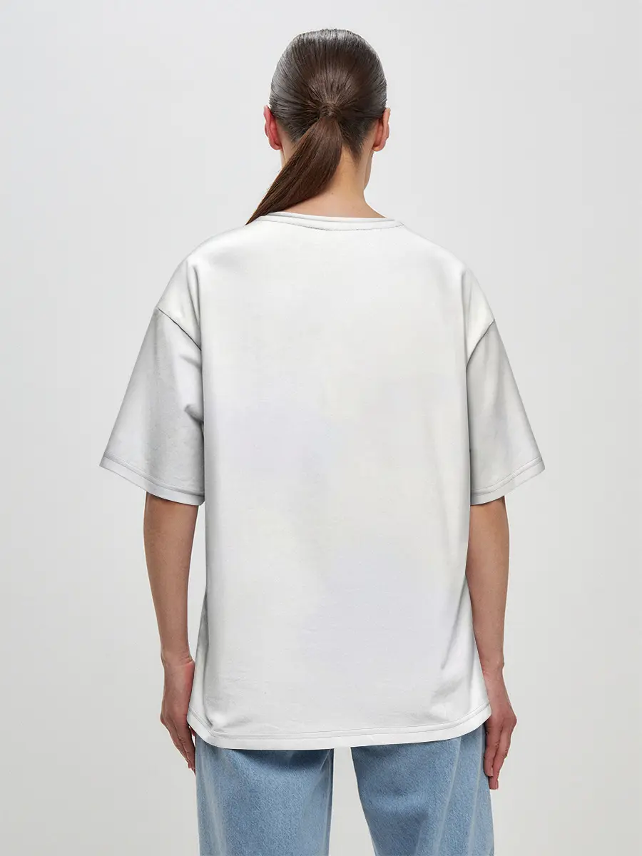 Женская футболка оверсайз / Сайтама пробивая стены One Punch-Man