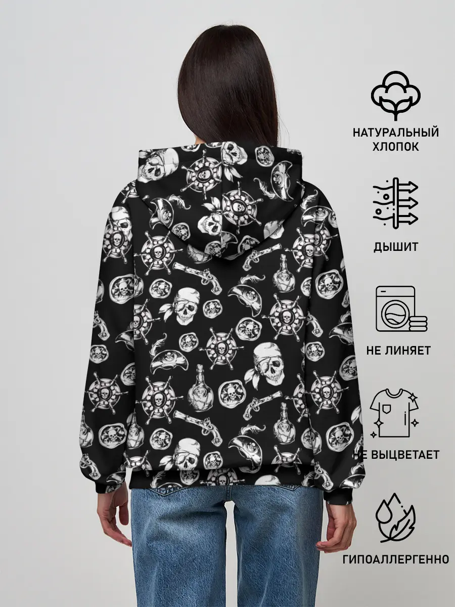 Женское худи / Pirates Pattern