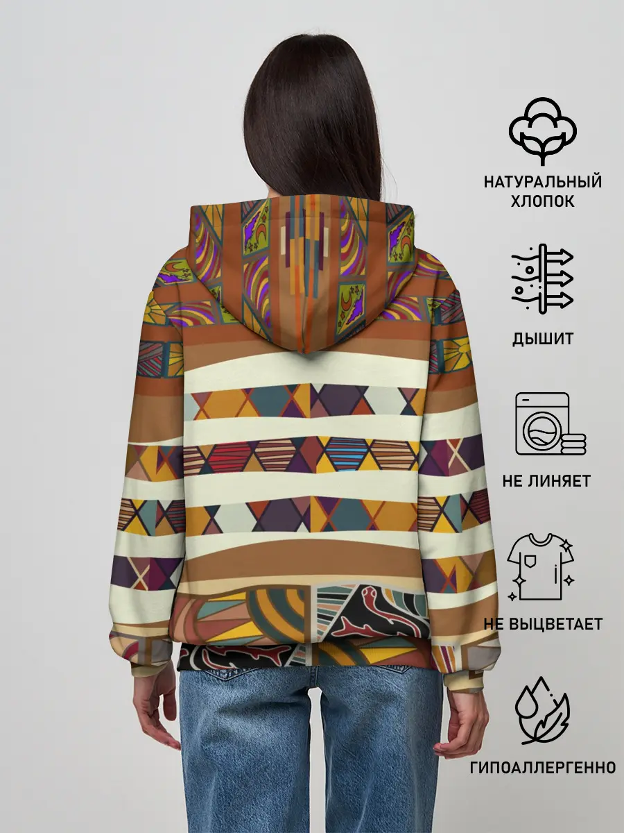 Женское худи / Африканская мозаика