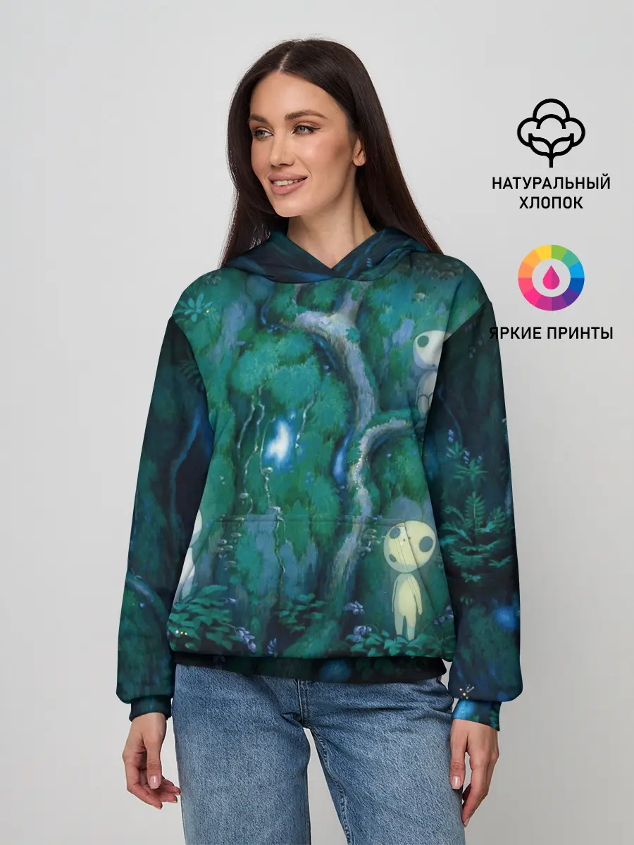 Женское худи / принцесса Мононоке_5