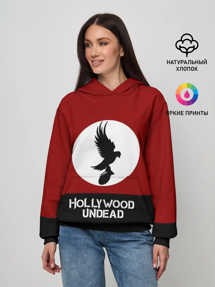 Женское худи / Красно-черный флаг HU