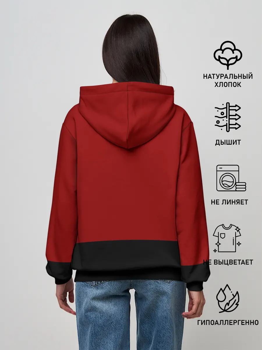 Женское худи / Красно-черный флаг HU