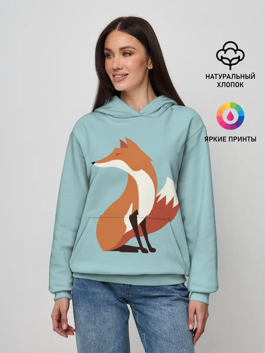 Женское худи / Лисичка минималистичная