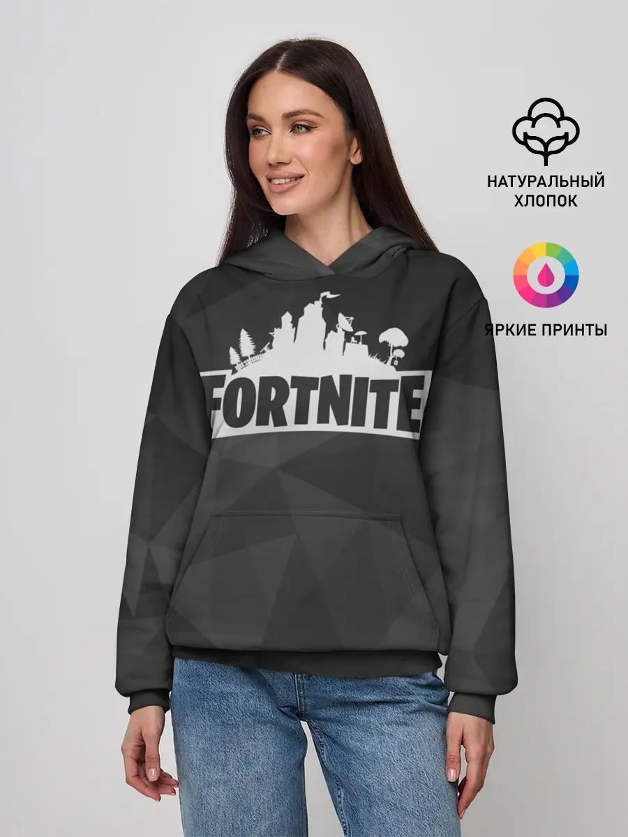 Женское худи / Fortnite Black Abstract