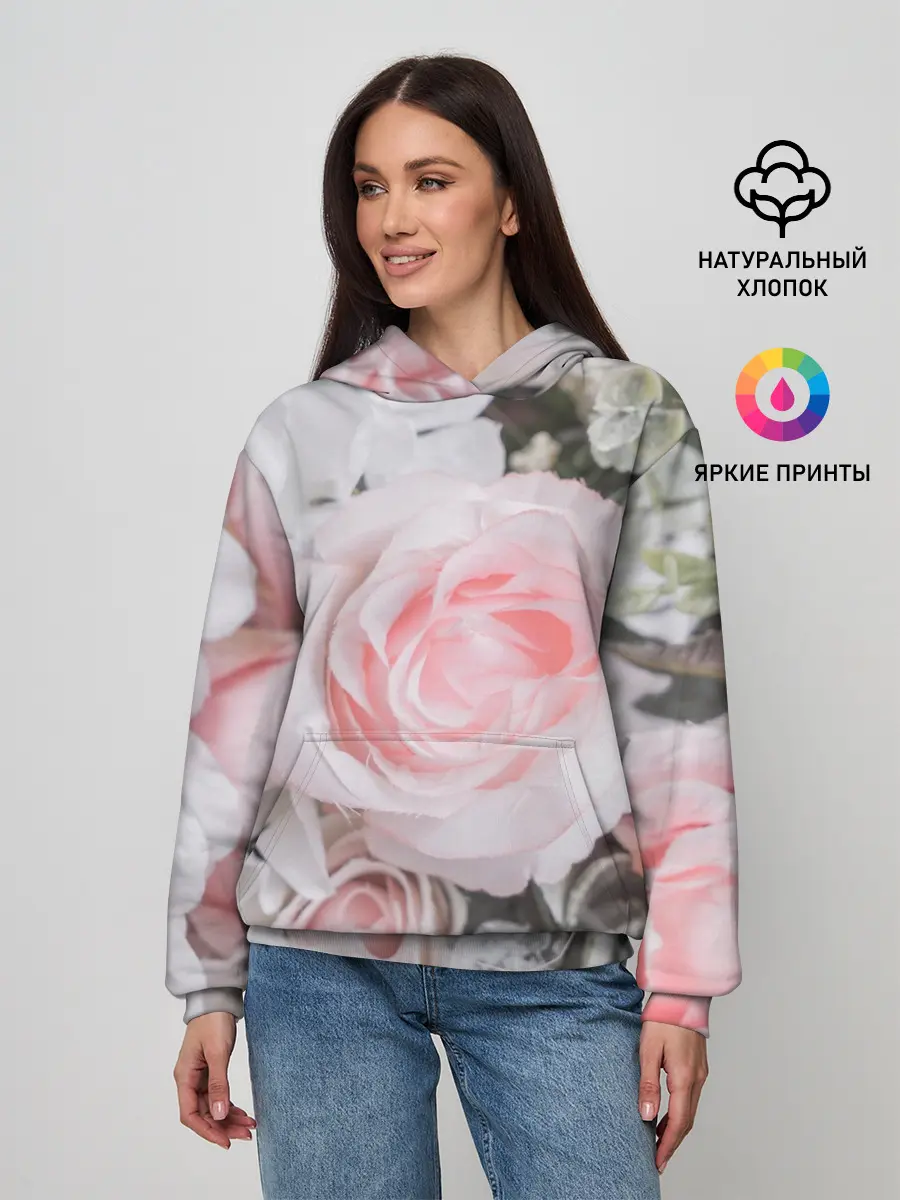 Женское худи / розы
