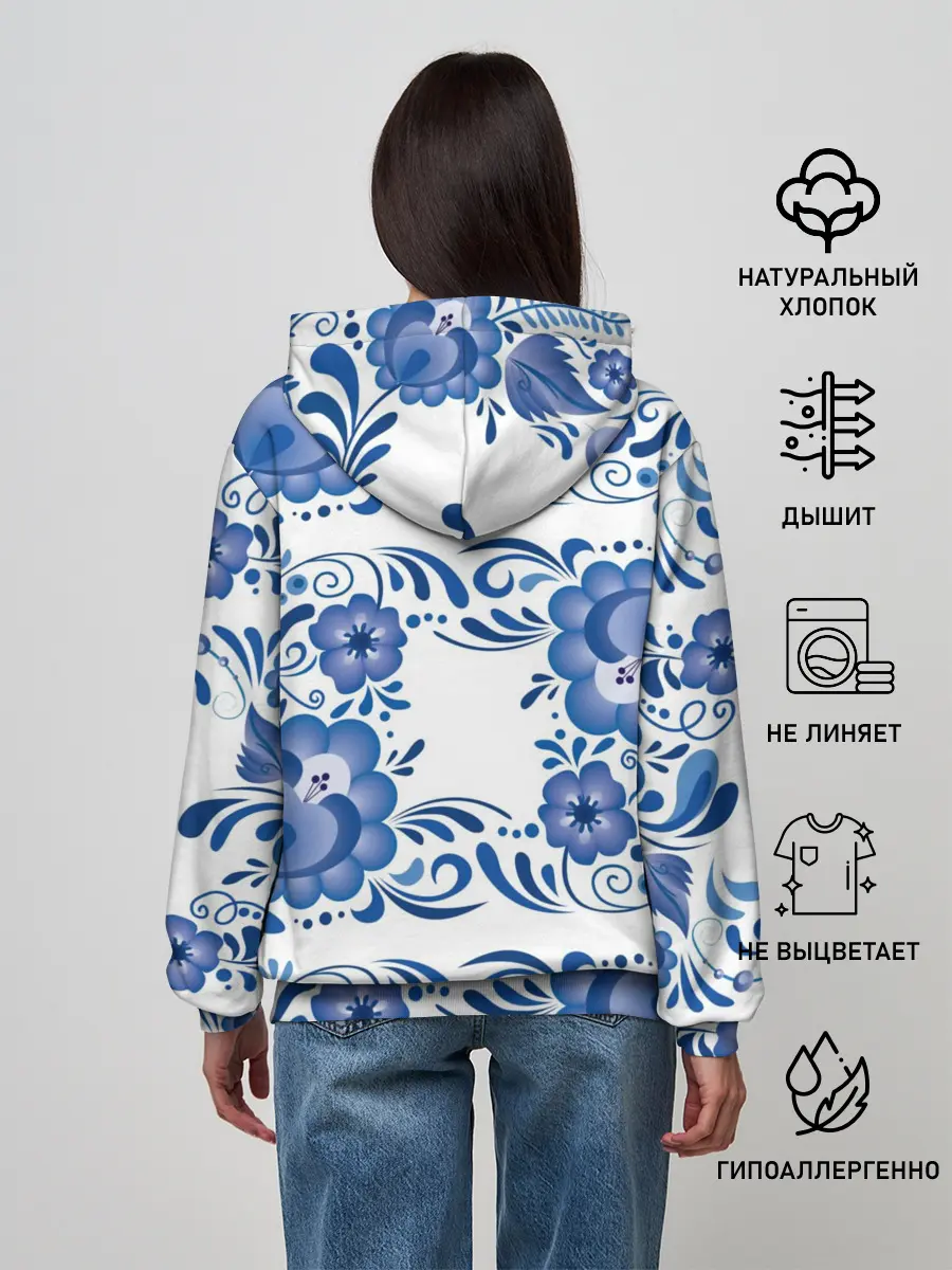 Женское худи / Гжель