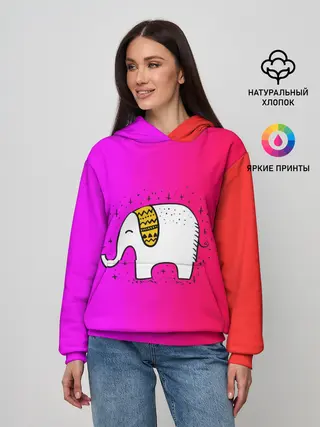 Женское худи / Радужный слоник